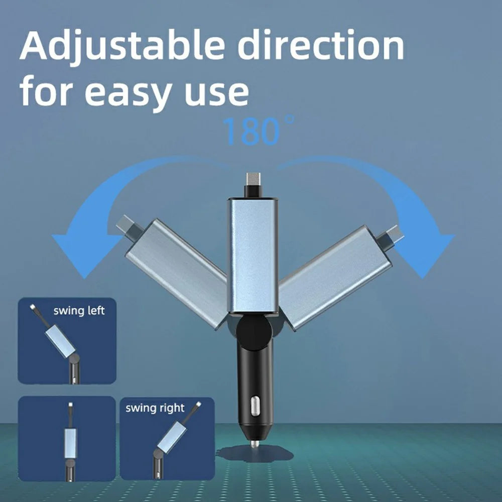 C77 Bluetooth-compatible Car Charger FM Transmitter Fast Charging Adapter with PD 30W Extendable Type-C Cable - 4