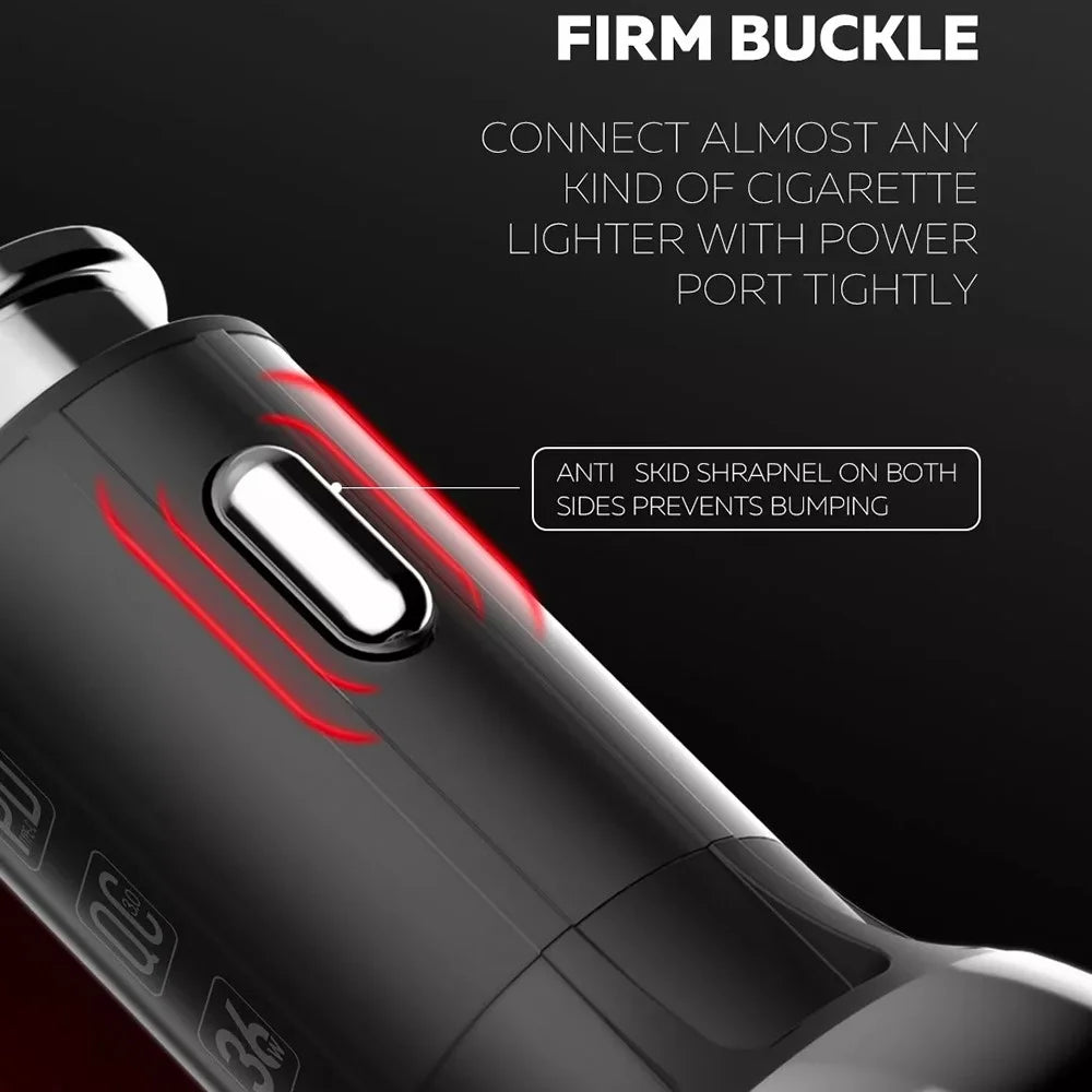 LDNIO C1 36W Car Charger Metal Dual Port PD 20W + QC3.0 18W Fast Charging Car Adapter for iPhone Android - Black - 4
