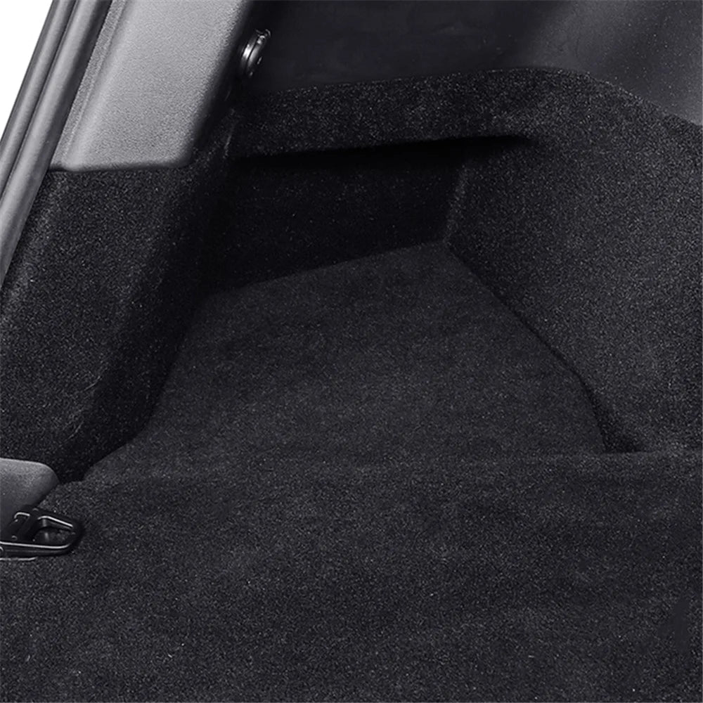 M10357 1 Set For Tesla Model Y Car Rear Trunk Storage Bin TPE Box Organizer with Handle Design Flocking Cover Lid - 6