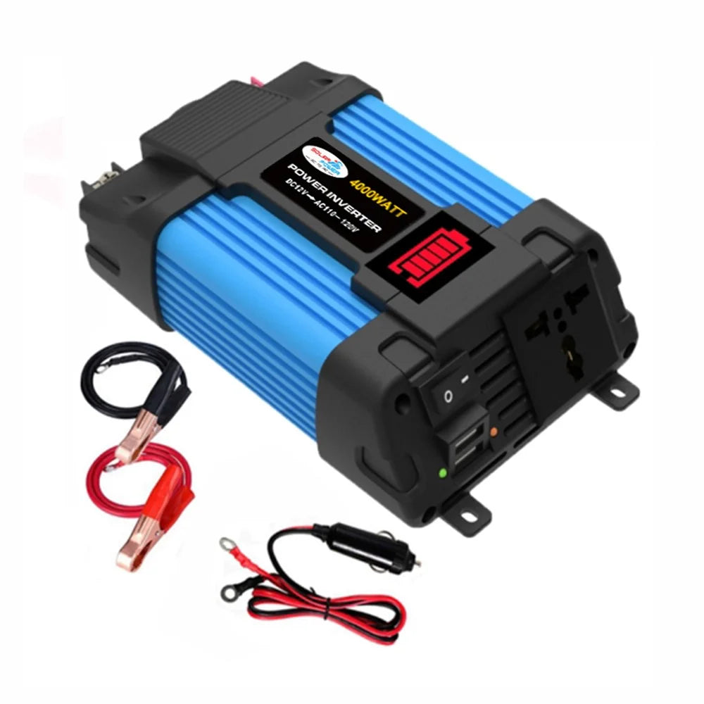 SOLIKETECH 300W 12V-110V Power Inverter LED Battery Display Mini Car Power Inverter Converter with Cigarette Lighter Cable - 1