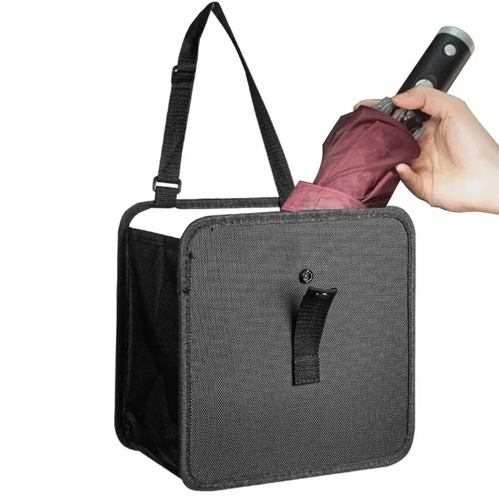 L1294 Foldable Car Trash Holder Storage Bag Vehicle Seat Back Oxford Cloth Trash Bin - 2