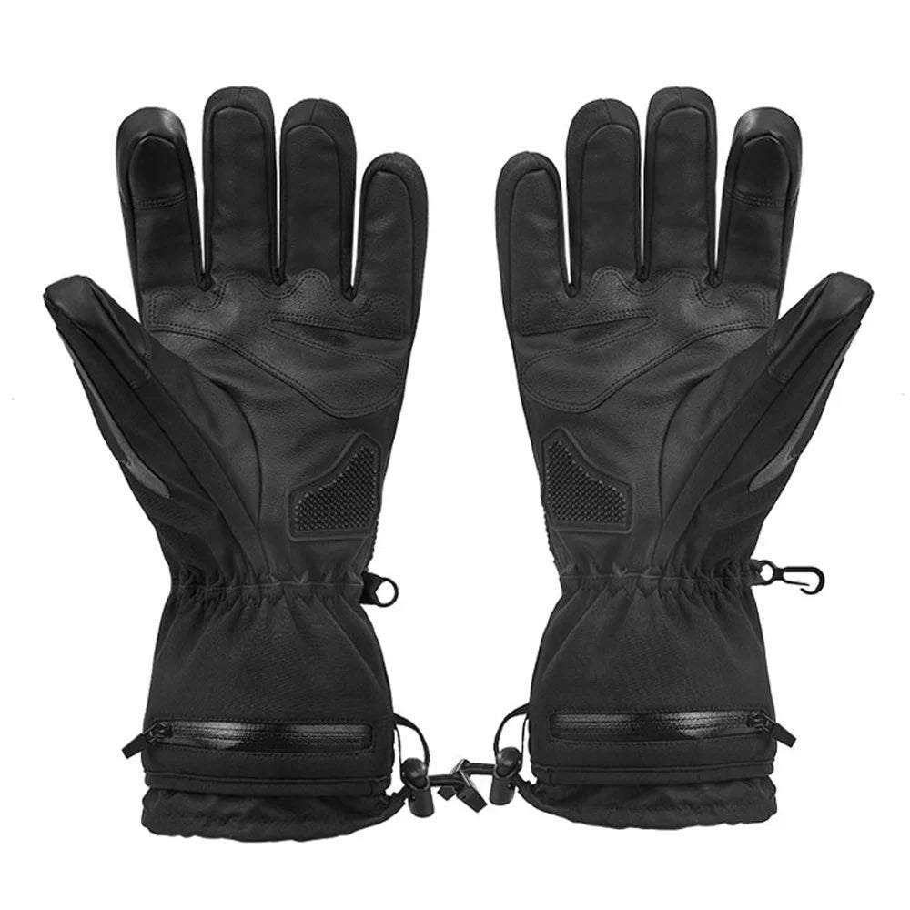 Electric Heated Gloves with 2x 4000mAh Battery Touch Screen Winter Thermal Fleece Lined Mittens - 2