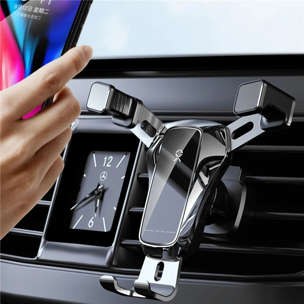 Universal Rotatable Gravity Triangle Car Air Outlet Phone Holder Bracket - Black - 2