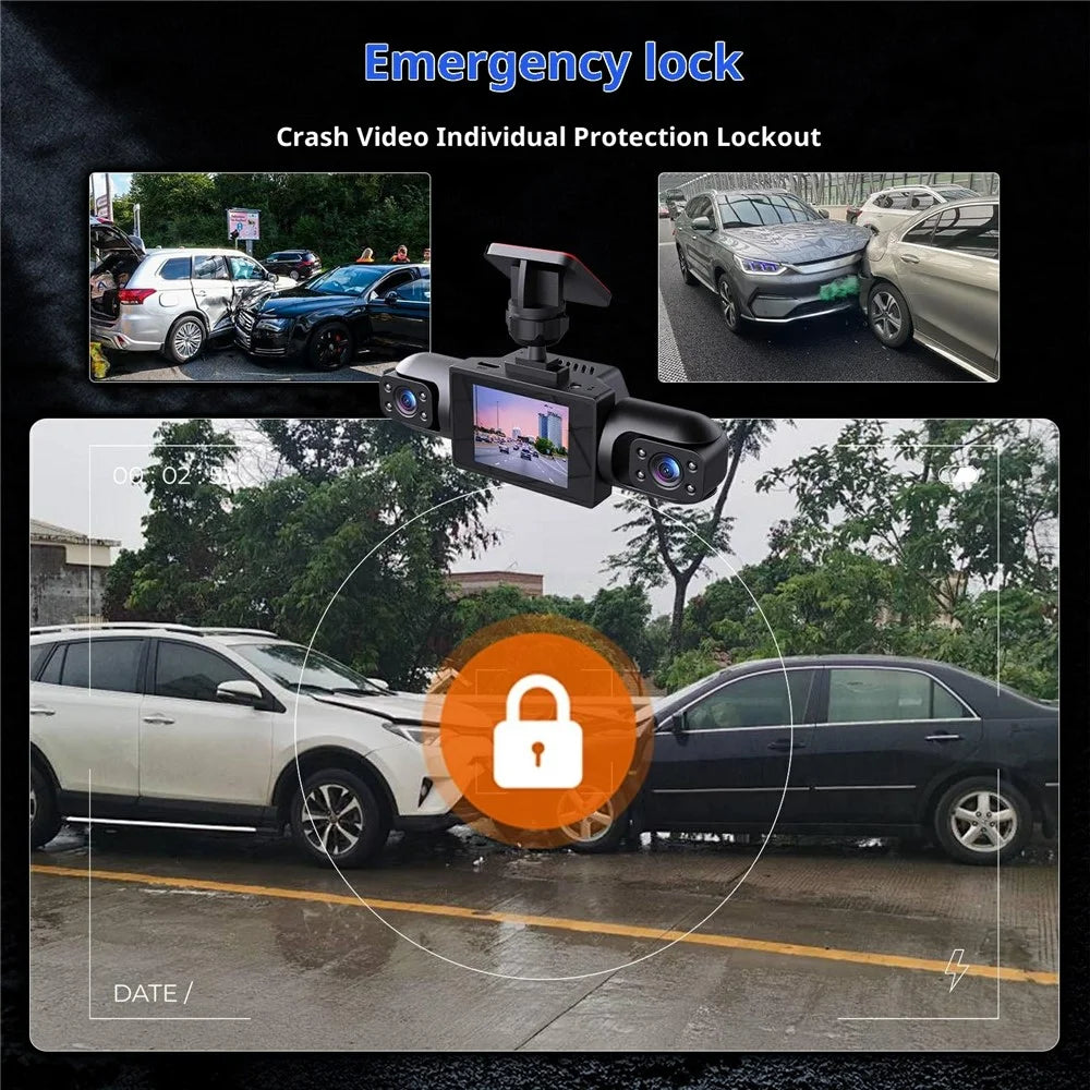 Y107 4 Lens Dash Cam 1080P HD Night Vision Car DVR Front Rear Left Right Recording - Black - 5