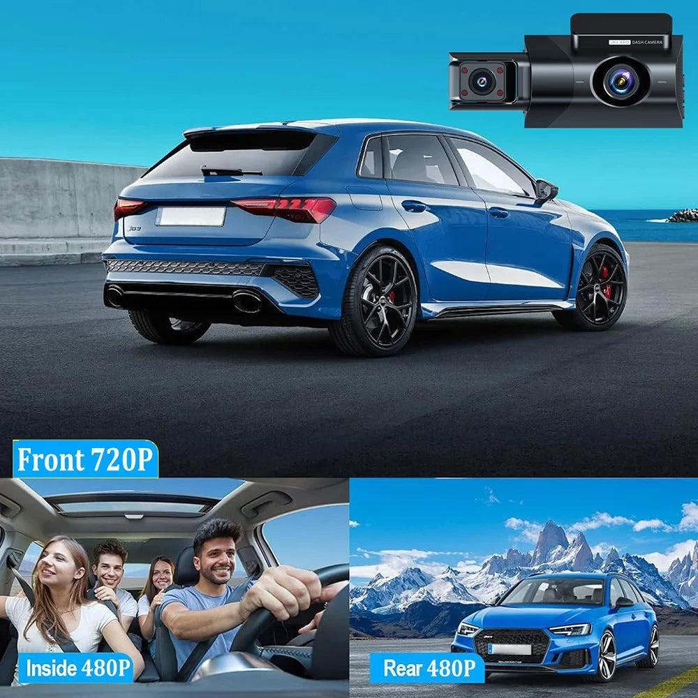 Y18 3 Channel Dash Cam 120 Degree Loop Recording Night Vision Car Driving Recorder - 4