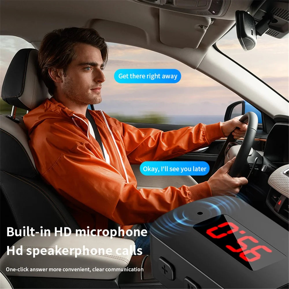 M10 USB Bluetooth-compatible 5.4 Adapter Digital Display FM Radio Hands-Free Call Car Wireless Audio Receiver - 5