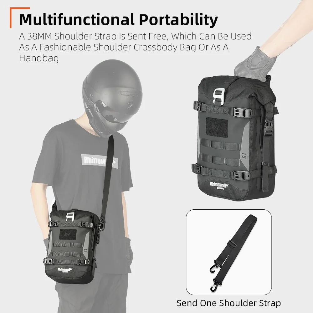 RHINOWALK MJX2001 6L Polyester Motorcycle Bumper Bag Capacity Expandable Side Hanging Bag - 4