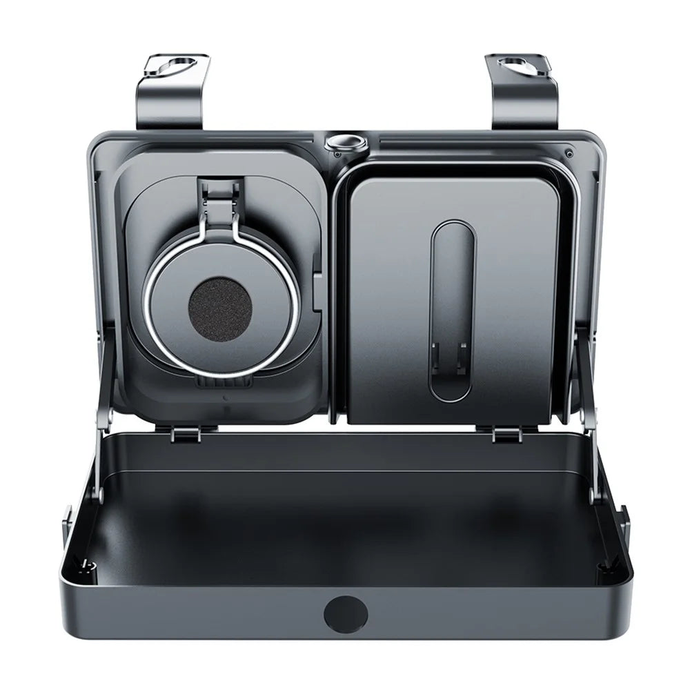 K255 Car Back Seat Food Tray Cup Holder Tissue Box Storage Rack Plastic Expandable Organizer - 1