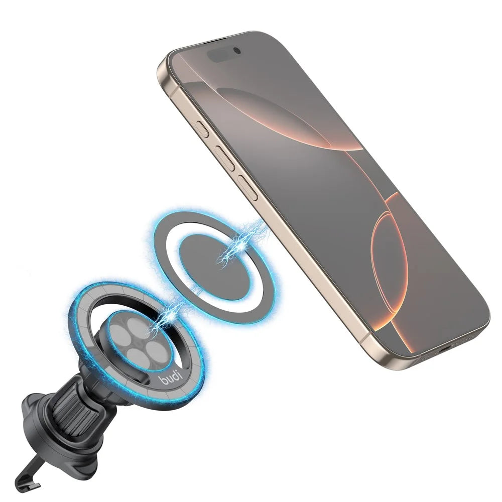 BUDI CM588B Car Air Vent Magnetic Phone Mount 360 Degree Rotation Cellphone Bracket - 2