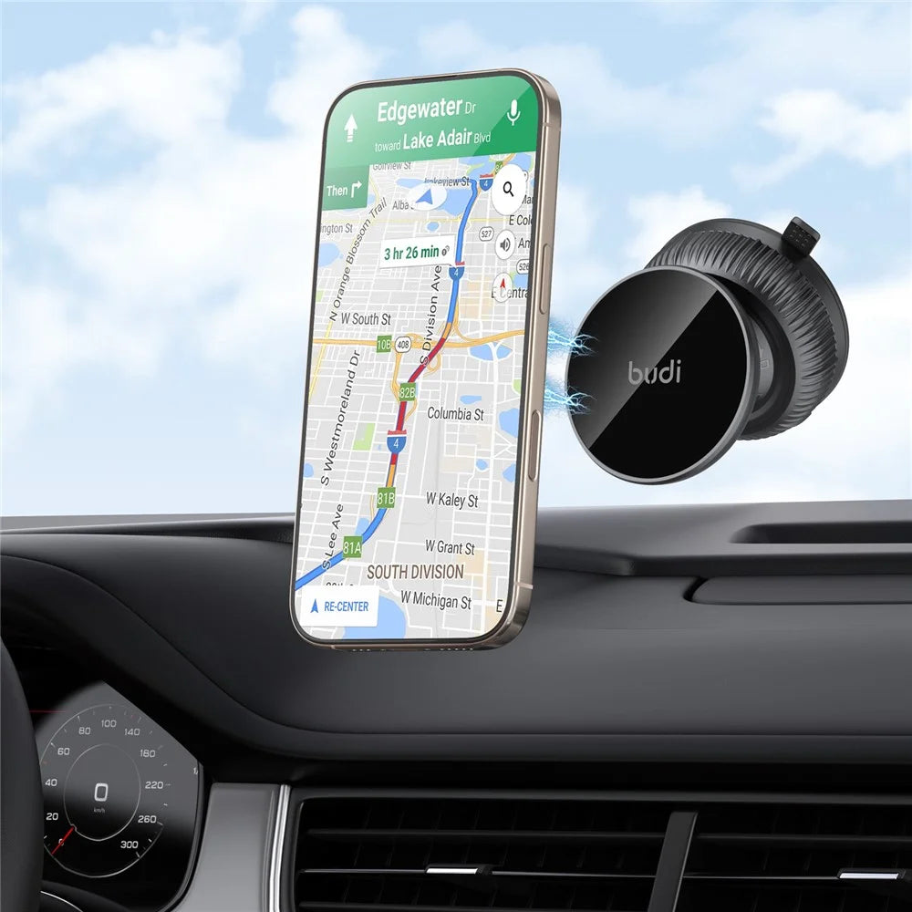 BUDI CM593B Magnetic Car Mount Phone Holder Suction Base 360 Degree Rotation Bracket - 2