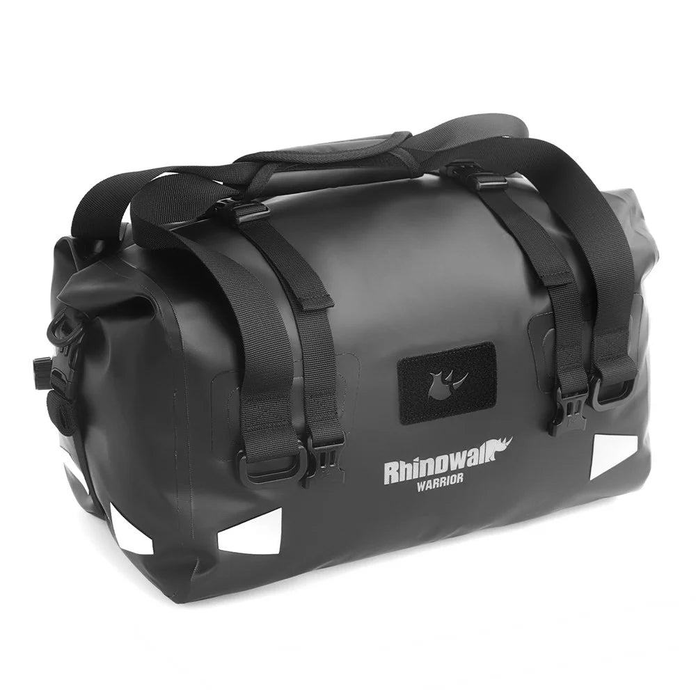 RHINOWALK MYS2401 20L Waterproof Motorcycle Tail Bag Reflective Roll Top Motorbike Luggage Bag - 2