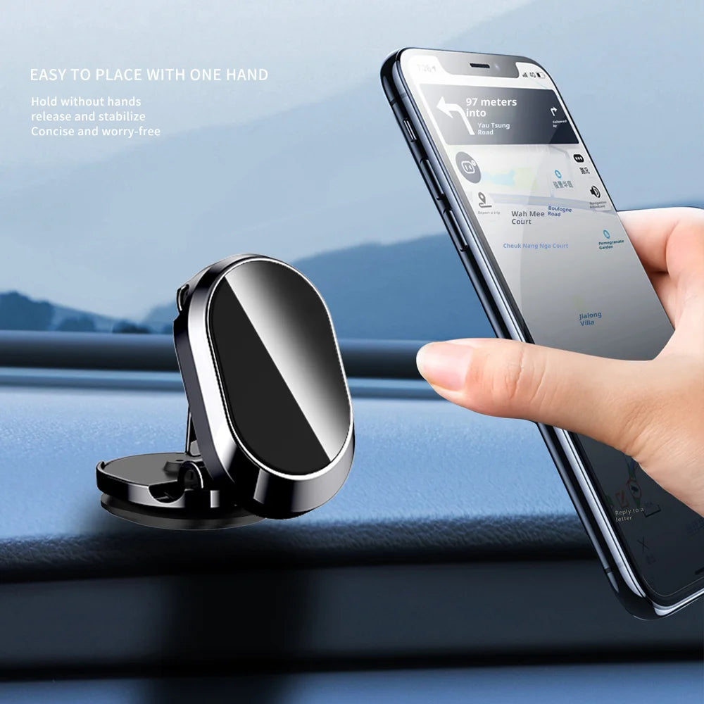 C72 Adhesive Dashboard Phone Holder 360 Degree Rotating Car Mount Magnetic Cellphone Stand - Black - 2