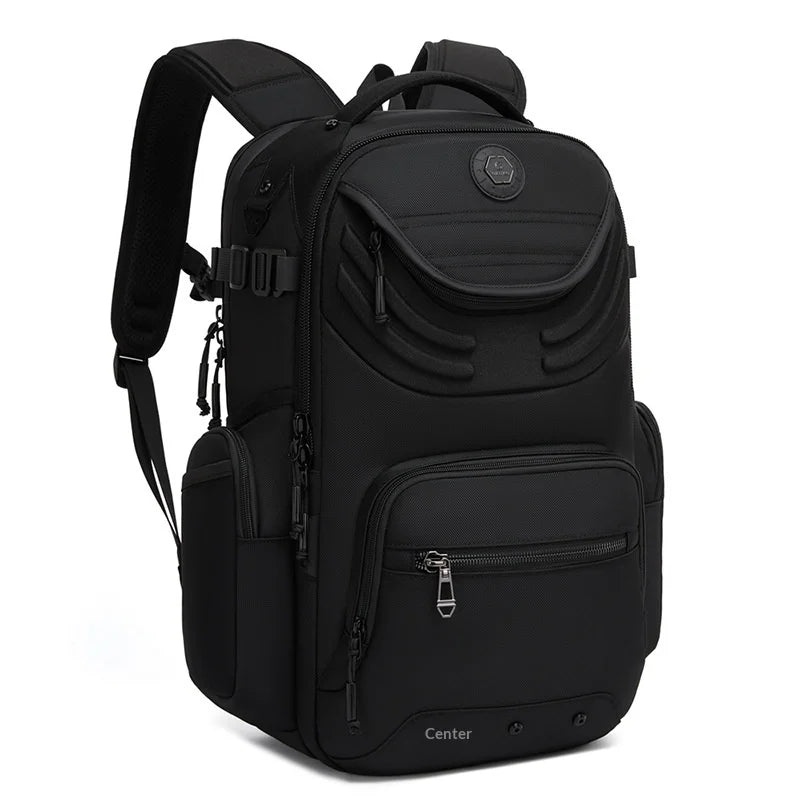 OZUKO 9920 Waterproof Backpack 23L Large Capacity Laptop Shoulder Bag Multi-Functional Travel Backpack for Business Men - Black - 5