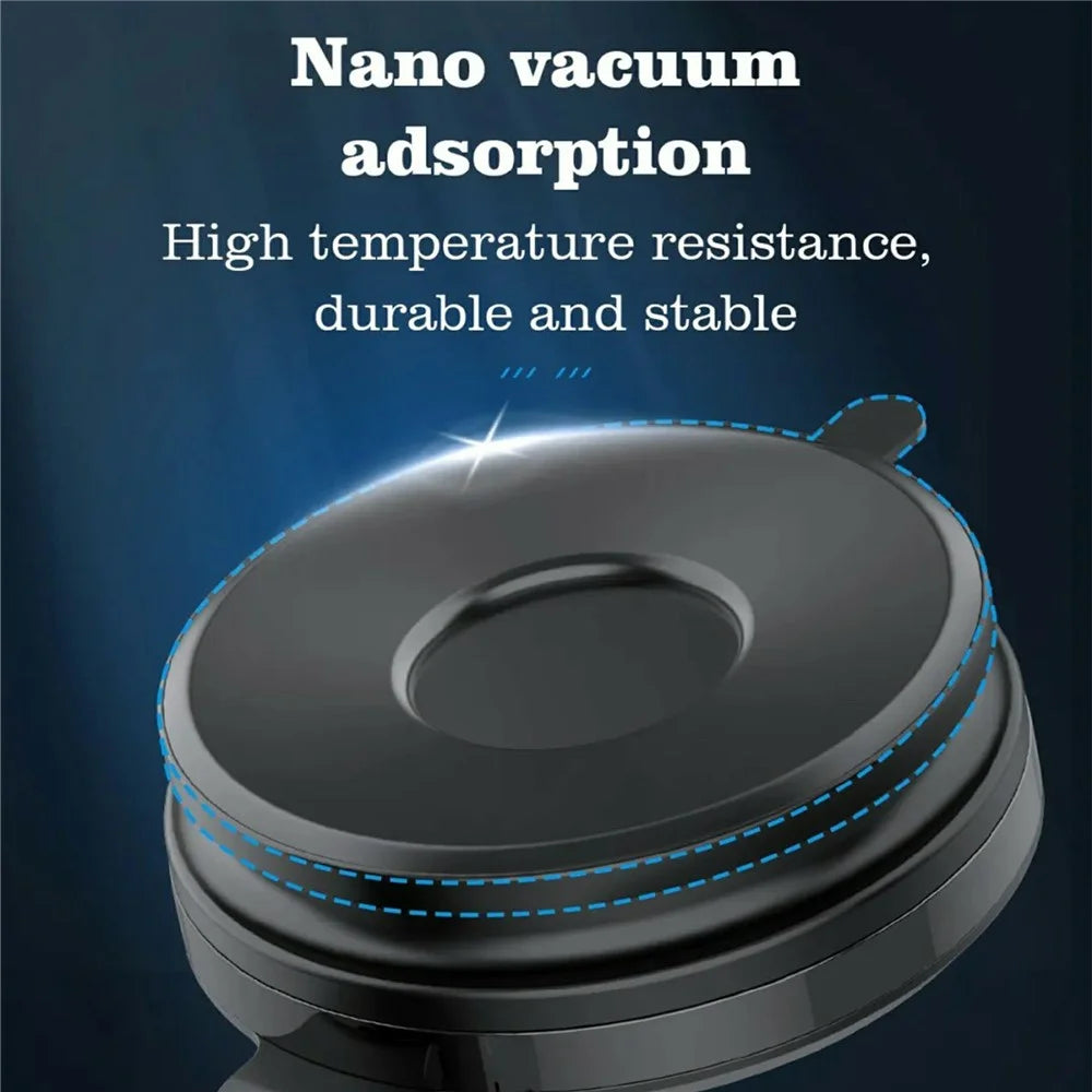 LDNIO MW21-1 15W Wireless Charging Car Mount Automatic Electric Clamping Auto-Grip Phone Holder with Suction Cup Base - Black - 3