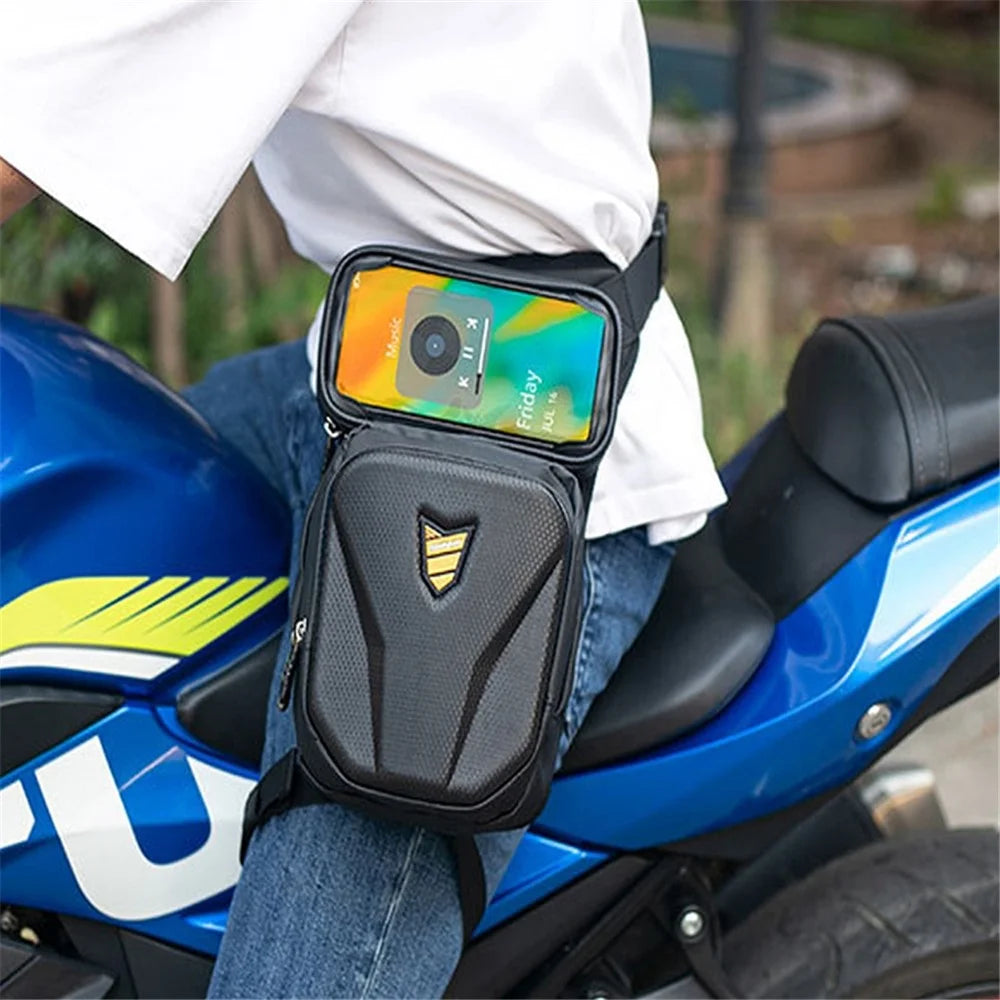 RZAHUAHU Motorcycle Leg Side Bag Waterproof Large Capacity Touch Screen Phone Pocket Fanny Pack Waist Bag - 3