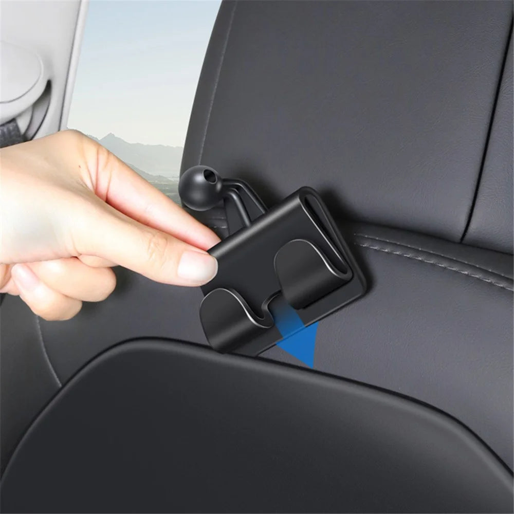 TSLZH26 ABS Car Phone Holder for Tesla Model 3 / Model Y , Rear Seat Phone Tablet Holder Mount with Dual Hooks - 3
