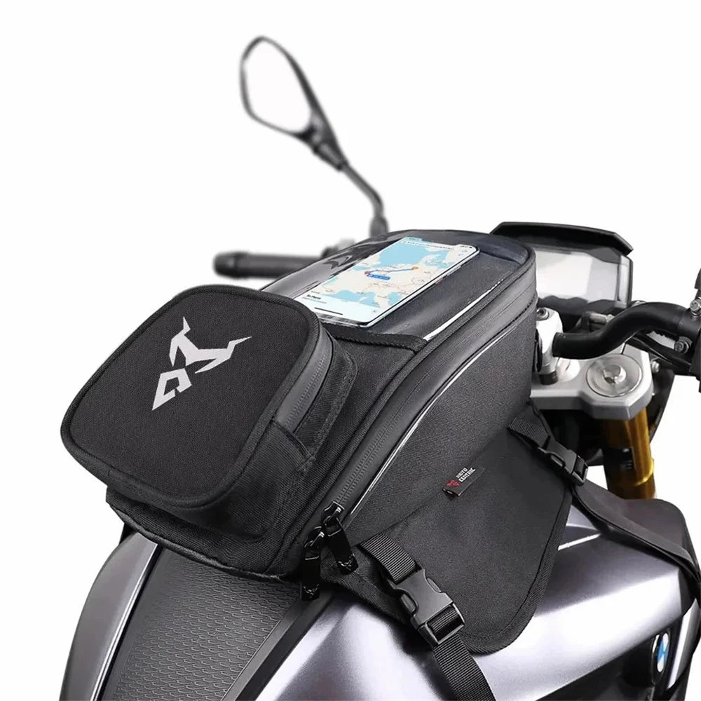 MOTOCENTRIC 11-MC-0109 1200D Oxford Cloth Magnetic Motorcycle Fuel Tank Bag with Touch Screen Phone Pocket - Green Logo - 5