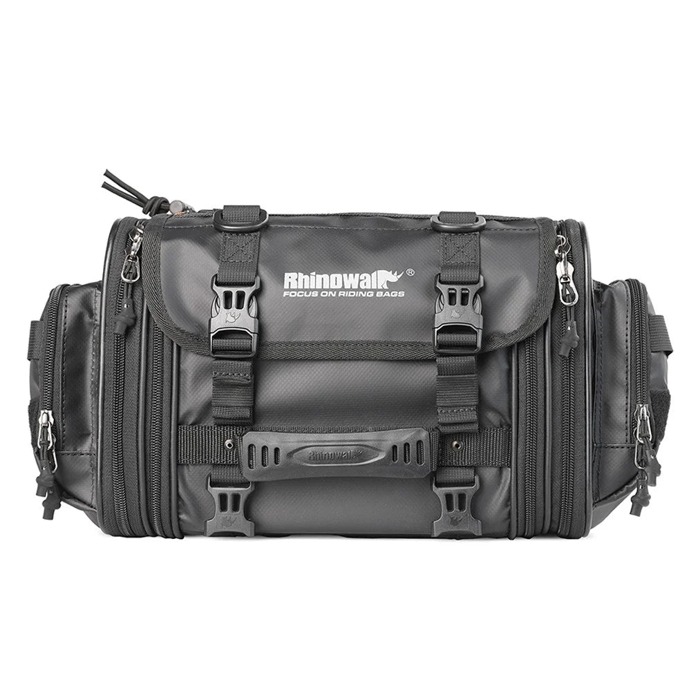 RHINOWALK MT4026 19L Expandable Motorcycle Rear Rack Storage Bag Motorbike Tail Pannier Pack - Black - 2