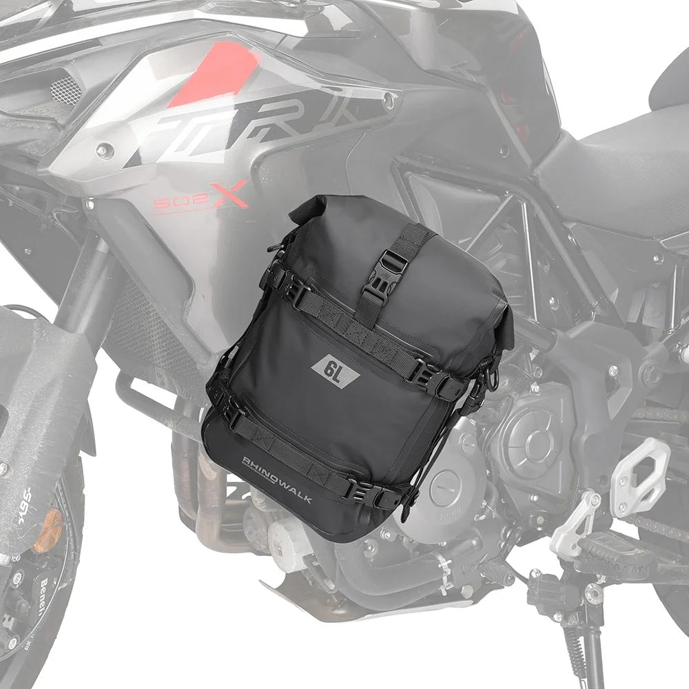 RHINOWALK MT2206 6L Waterproof Motorcycle Side Storage Bag Motorbike Side Bumper Bag - Black - 4