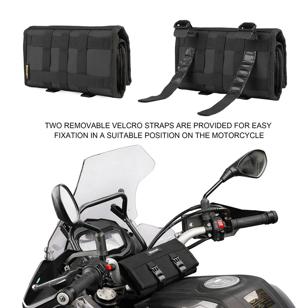 RHINOWALK MT103 Motorcycle Repair Tools Storage Bag 1680D Polyester Motorbike Tools Bag - Black - 7