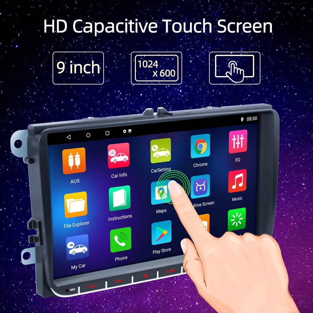 RH-753C For Golf MK5 / Polo / Passat / Jetta 2G+32G 9-inch HD Vehicle Player Car FM Radio Offline Map Multimedia Player - 4