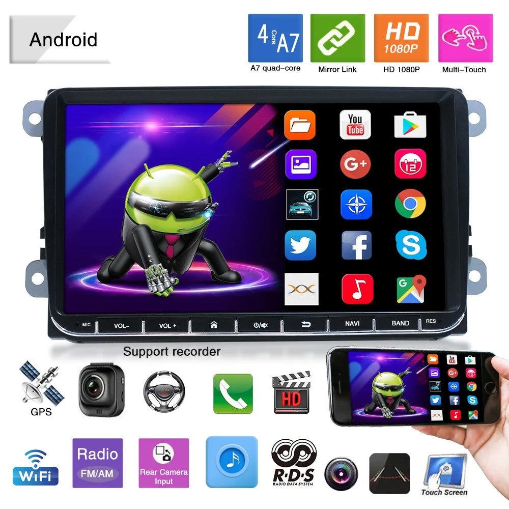 RH-753H For Golf MK5  /  Polo  /  Passat  /  Jetta 4G+32G 9-inch HD Multimedia Player Car FM Radio Android 13 Carplay Music Video Player - 4