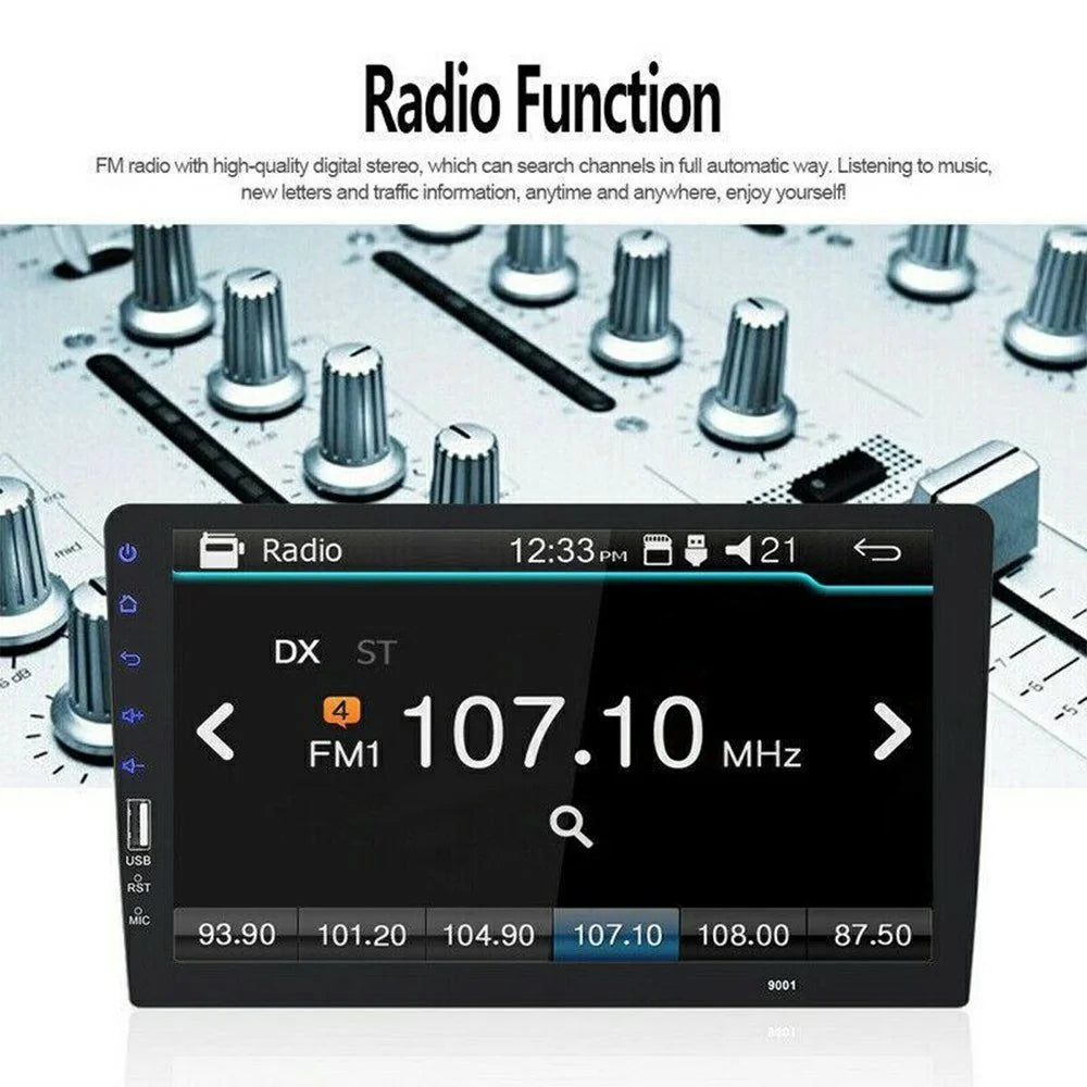 RH753B 9 Inch Touch Screen Car MP5 Player Multimedia Stereo FM Radio with Mic and 4 LED Rear View Camera - 7