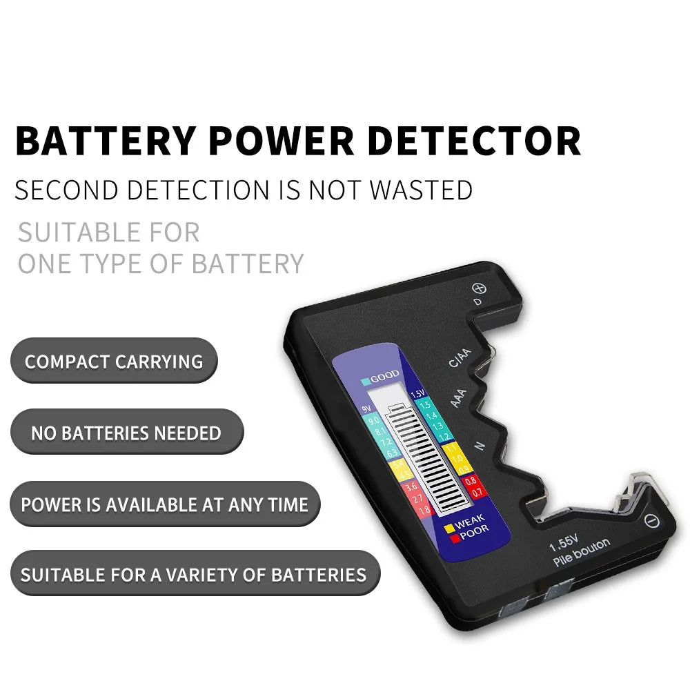 ANENG Universal Battery Detector Tester Checker for C/AA/AAA/D/N/9V/6F22/1.55V Button Battery - 2