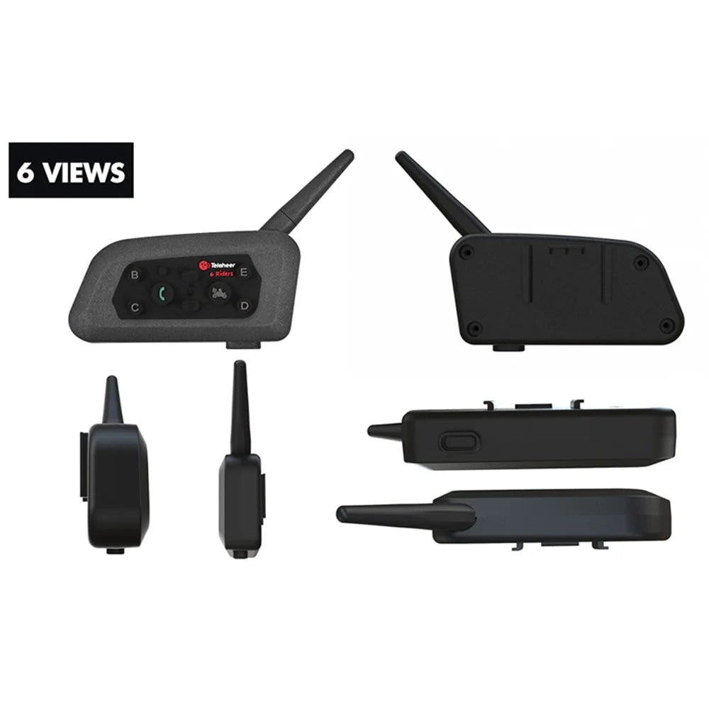 TELEHEER V6 Plus Motorcycle Helmet Bluetooth-compatible Walkie-Talkie with Headset Waterproof BT Wireless Walkie-Talkie Support 1500m Distance - 4