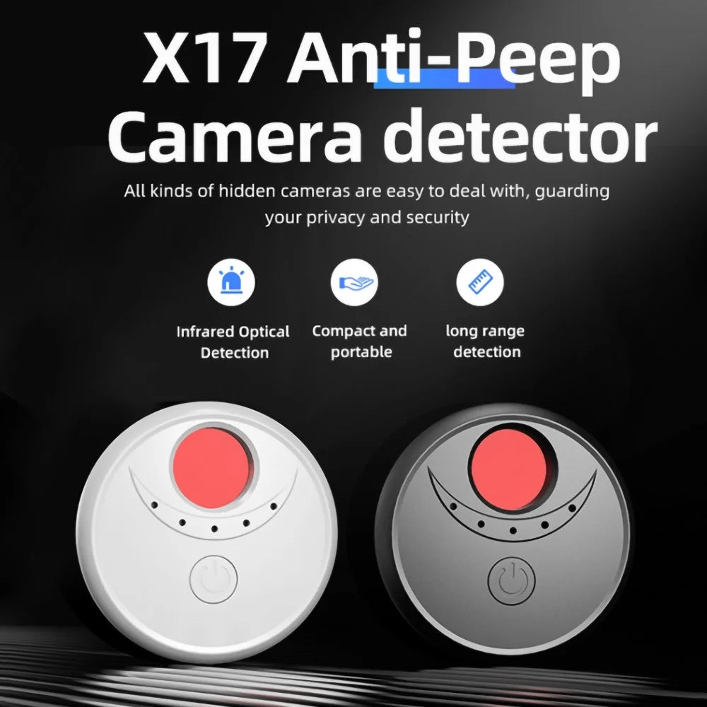 X17 Anti-Peep Camera Detector 4 AI Infrared Lamp Beads Camera Finder Portable GPS Car Signal Location Detector - Black - 2