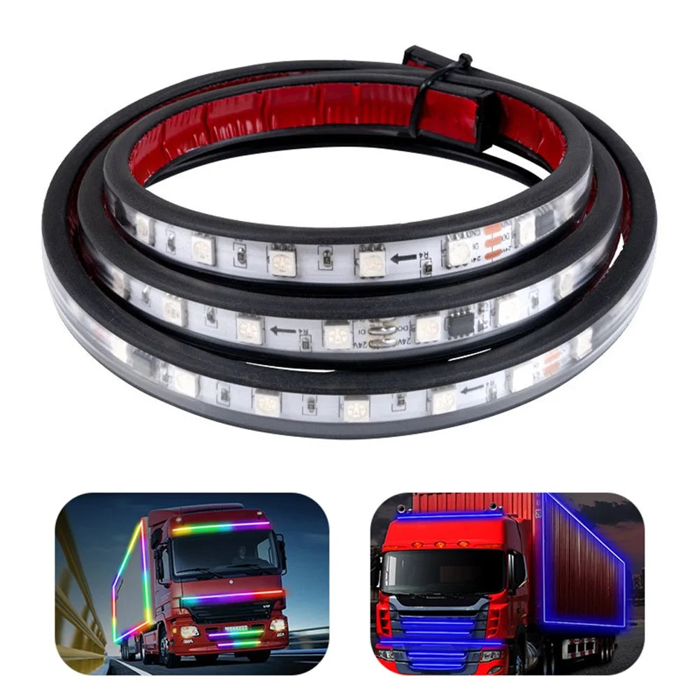 1.5m Truck LED Strip 24V Van Exterior Decoration DRL Running Lamp for Car RGB Ambient Light Bar - 1