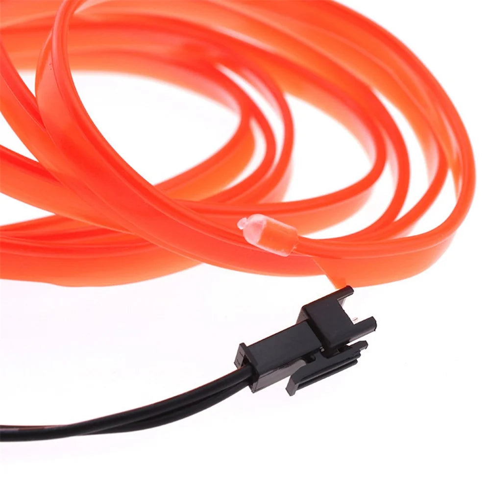 5m USB Car Interior EL Strip Light for Car Decoration Ambient Light Glowing Rope Lights with Driver - Orange - 4