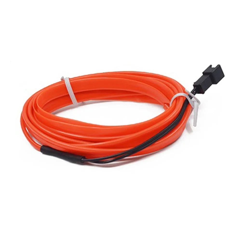 5m Cigarette Lighter EL Strip Light for Car Decoration Ambient Lights Glowing Rope Light with Driver - Orange - 2