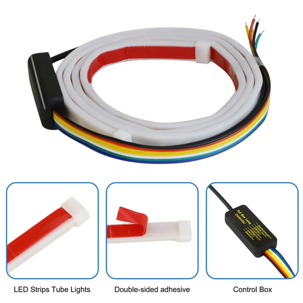 1.5m 72-LED Strip Car Trunk Illumination Rear Brake Backup Lamp Waterproof Turn Signal Light - 5