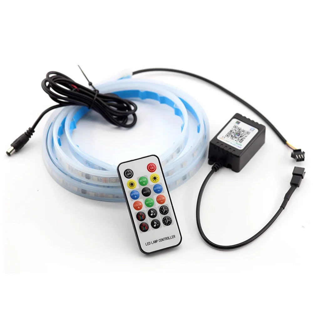 JG02 150cm Car LED Hood Light Strip Waterproof Daytime Running Light 12V Phantom Dynamic Decorative Atmosphere Lamp - 1
