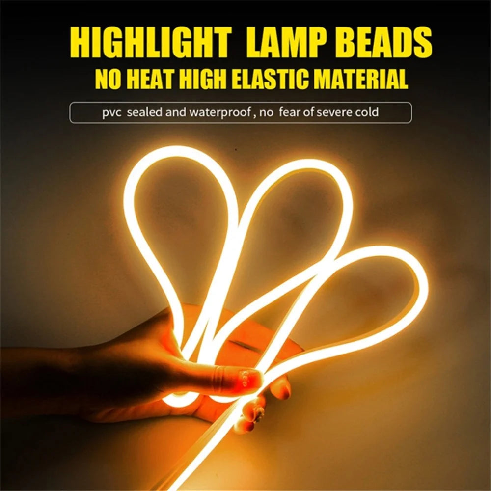 2m Car Hood Decorative DRL Light Strip PVC Silicone Flexible Waterproof Light Strip - Green - 3