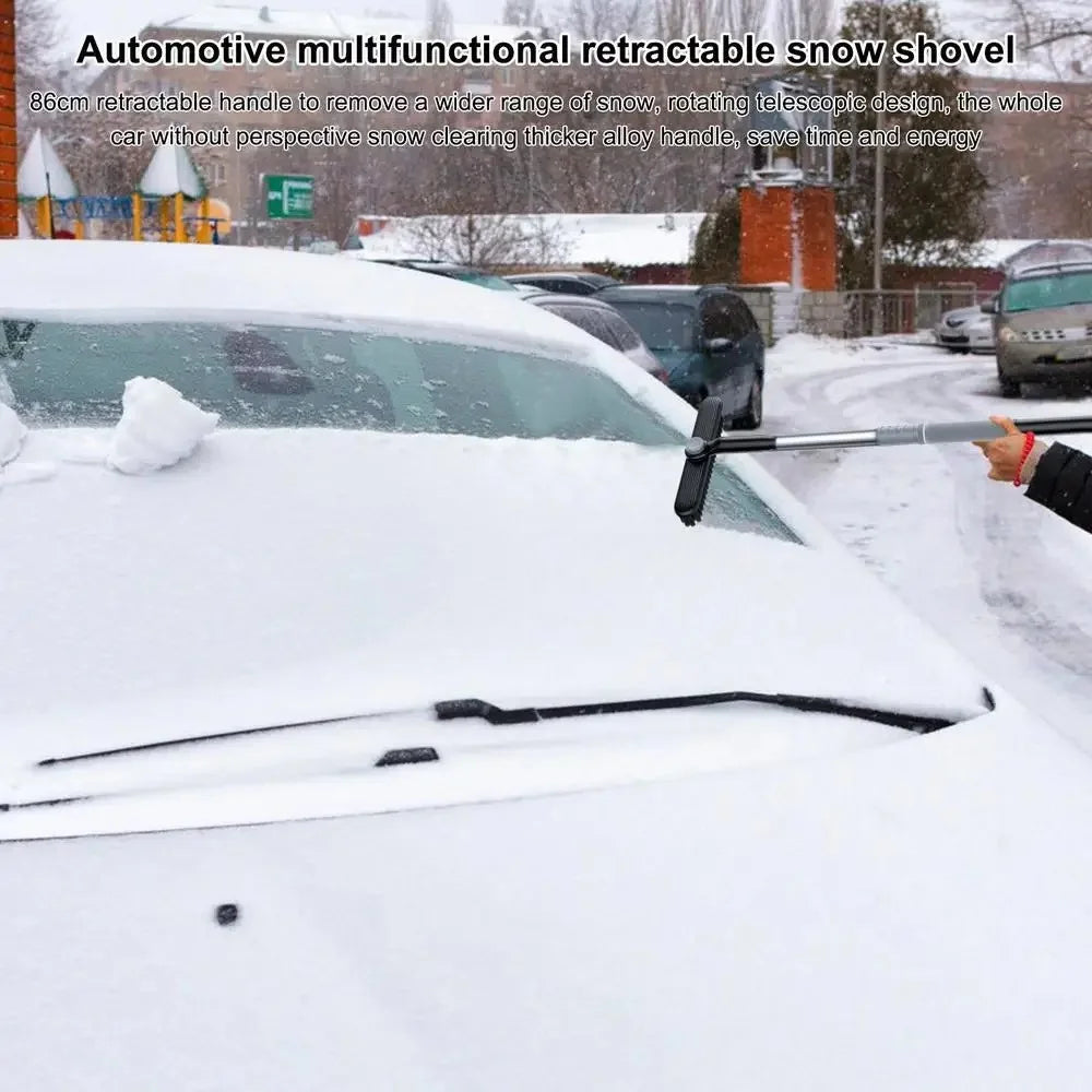 9742 Detachable 3-in-1 Snow Brush Ice Shovel Telescopic Rod Snow Removal Tool Set for Car Windscreen - Grey - 2