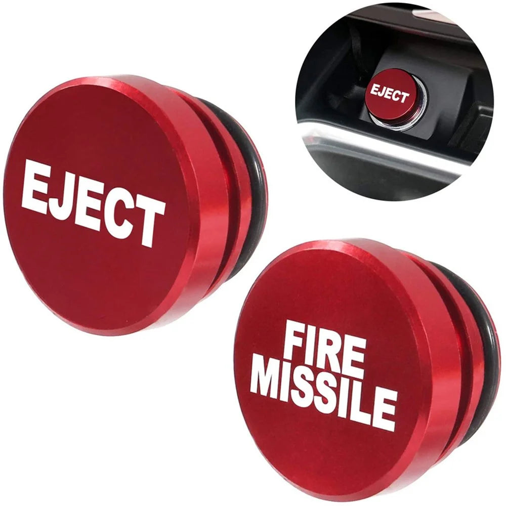 FIRE MISSILE / EJECT / NITROUS Letter Metal Cigarette Lighter Cigarette Butt for 12V Car Motorcycle - Red / FIRE MISSILE - 3