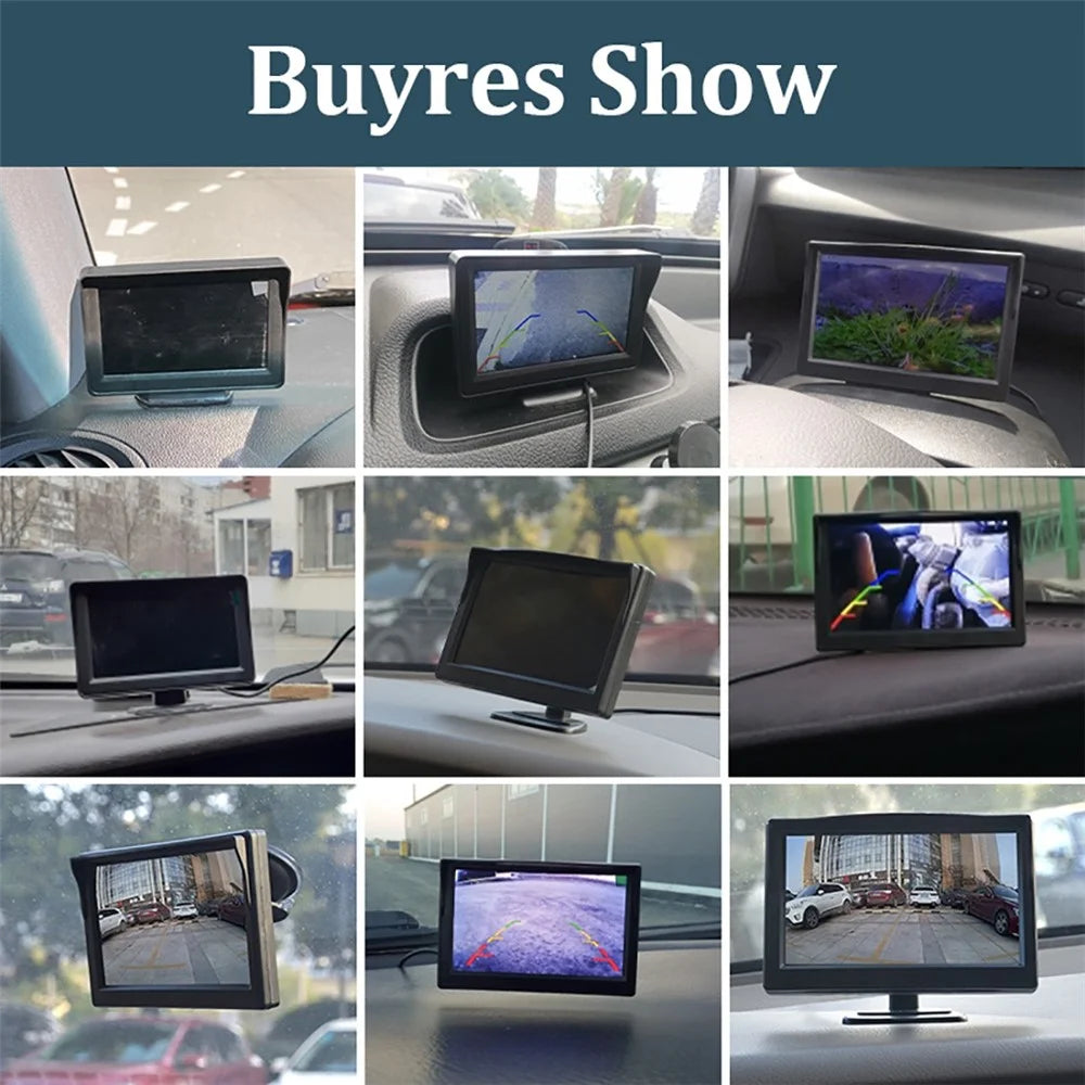 RH-500 Car Parking Reverse 5'' LCD Screen Recorder Display Monitor with Power Supply Cable - 6