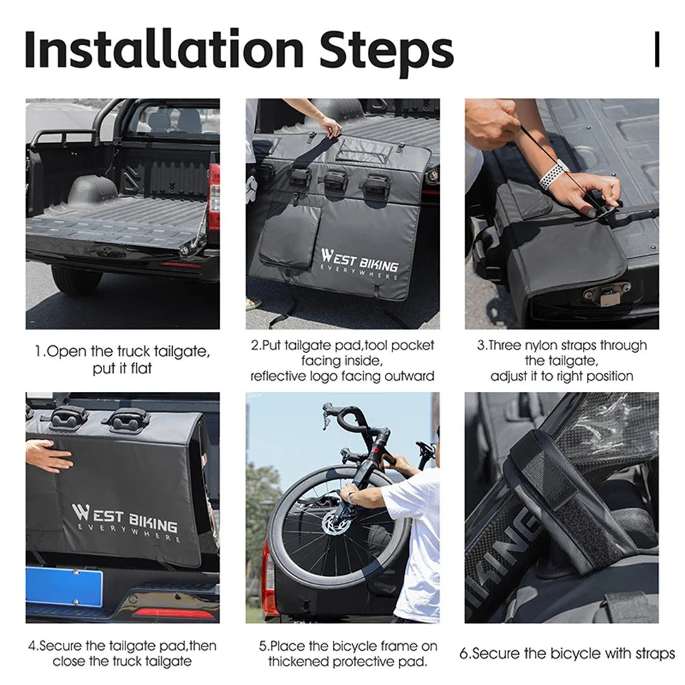 WEST BIKING YP0707369 Bike Transport Pad Truck Tailgate Protection Pad, Hold 2 Bikes - 7