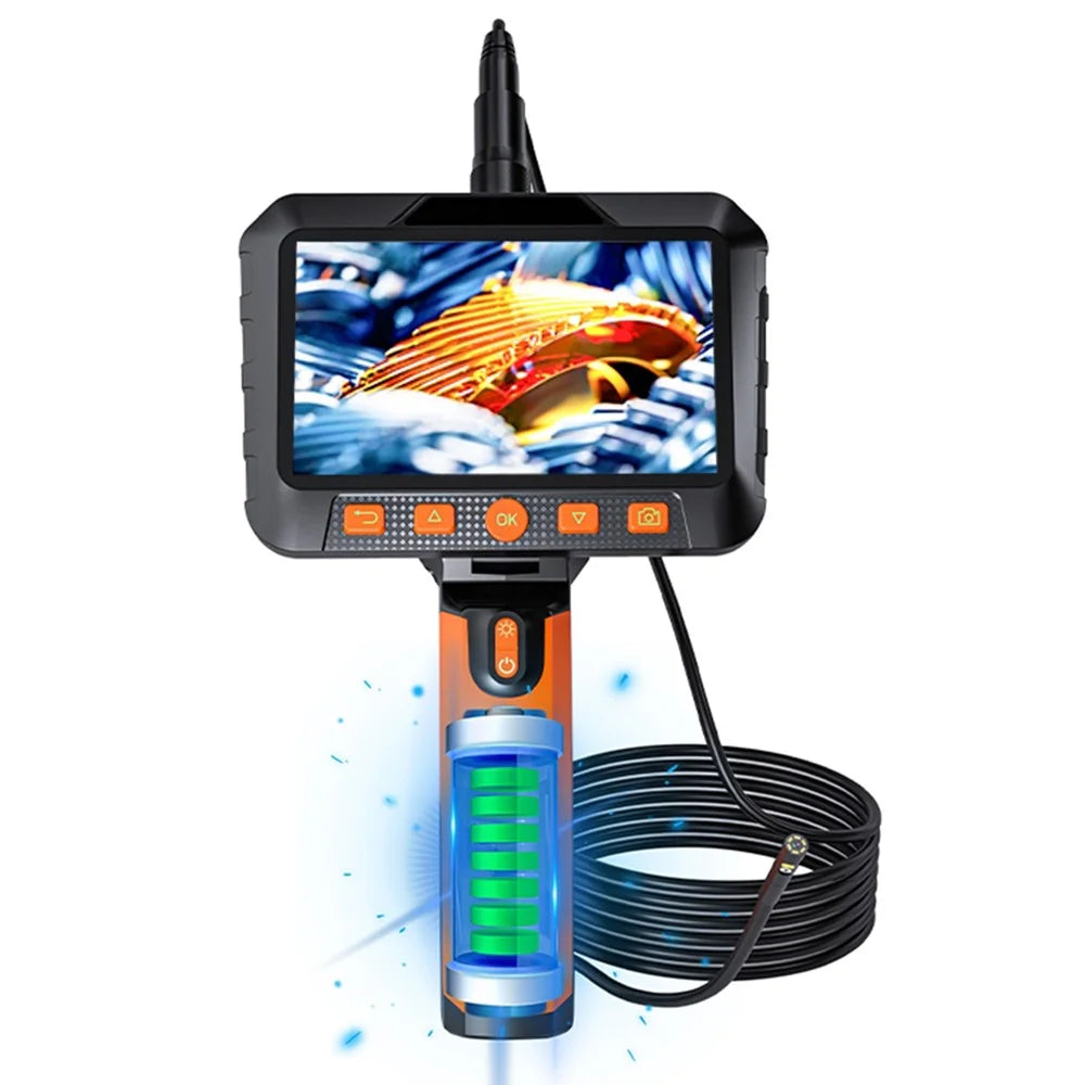 T27 Digital Industrial Borescope 2m 5.5mm Dual-Lens 5-inch 1080P Handheld Endoscope with Light - 1