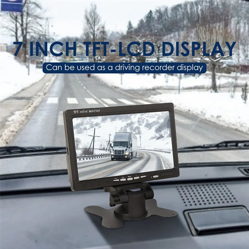 RH-701A 7" LCD Video Display Screen Monitor with Rear View Backup Car Camera Parking and Reverse System Kit for Vehicles - 3
