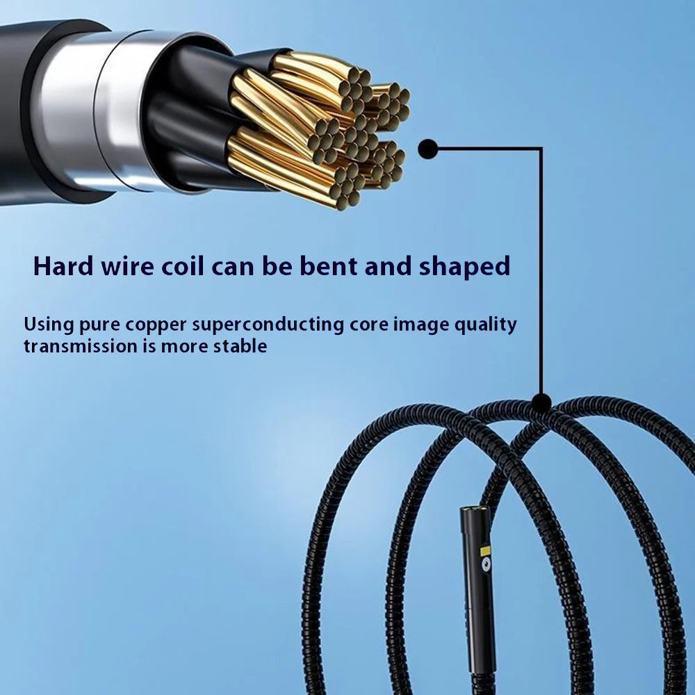 T28 Industrial Borescope with 4pcs Light 5m 7.9mm Dual Lens 5-inch 1080P Endoscope Snake Camera - 4