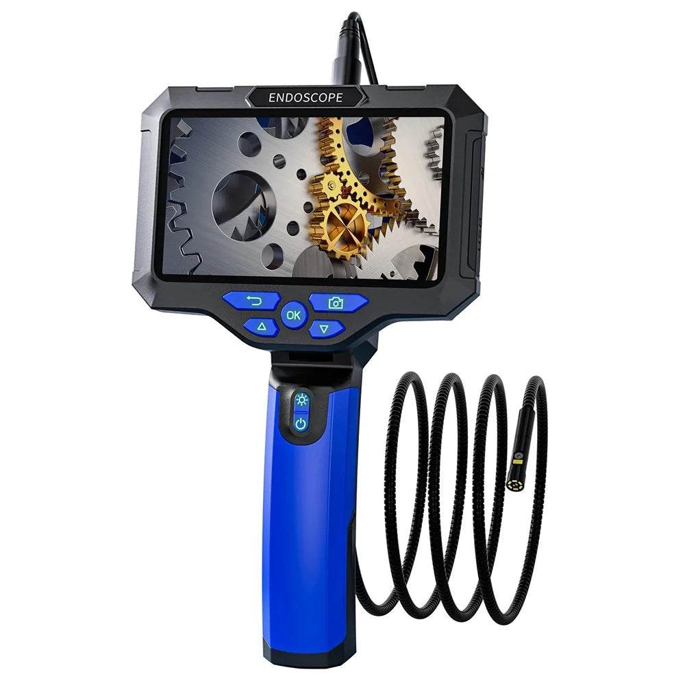 T28 5.5mm Dual Lens Endoscope with 4pcs Light 10m 5-inch 1080P Digital Industrial Borescope - 1
