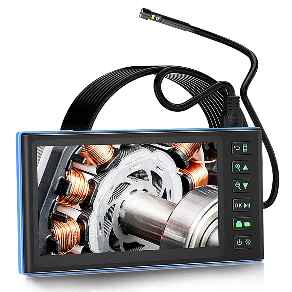 T23 Industrial Endoscope with 6 LED Lights 3.5m 5.5mm Dual Lens 7 inch 1080P Digital Borescope IP67 Camera - 1