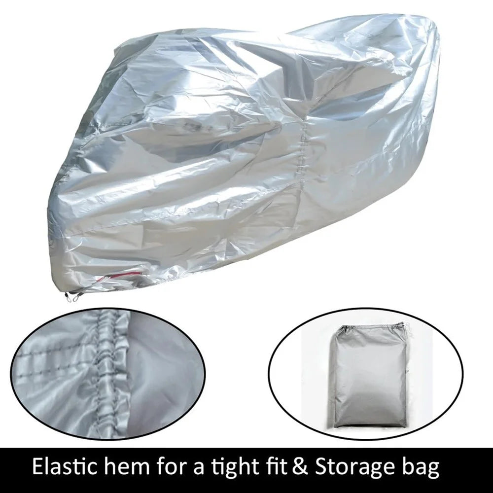 Waterproof Motorcycle Cover UV Protection Silver Coated 210D Oxford Fabric Dust Cover , Size 2XL / 265 x 105 x 125cm - 2