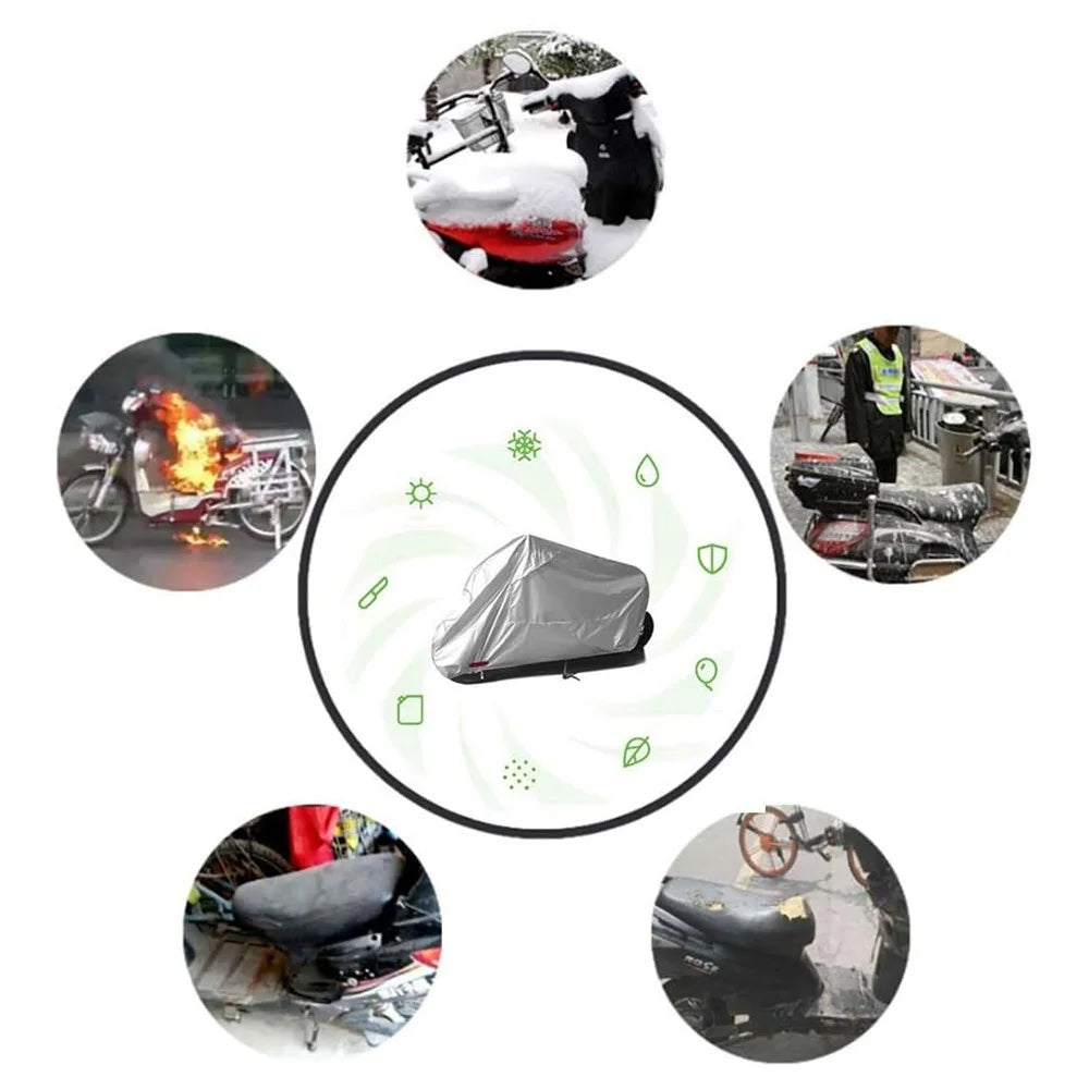 Waterproof Motorcycle Cover UV Protection Silver Coated 210D Oxford Fabric Dust Cover , Size 2XL / 265 x 105 x 125cm - 6