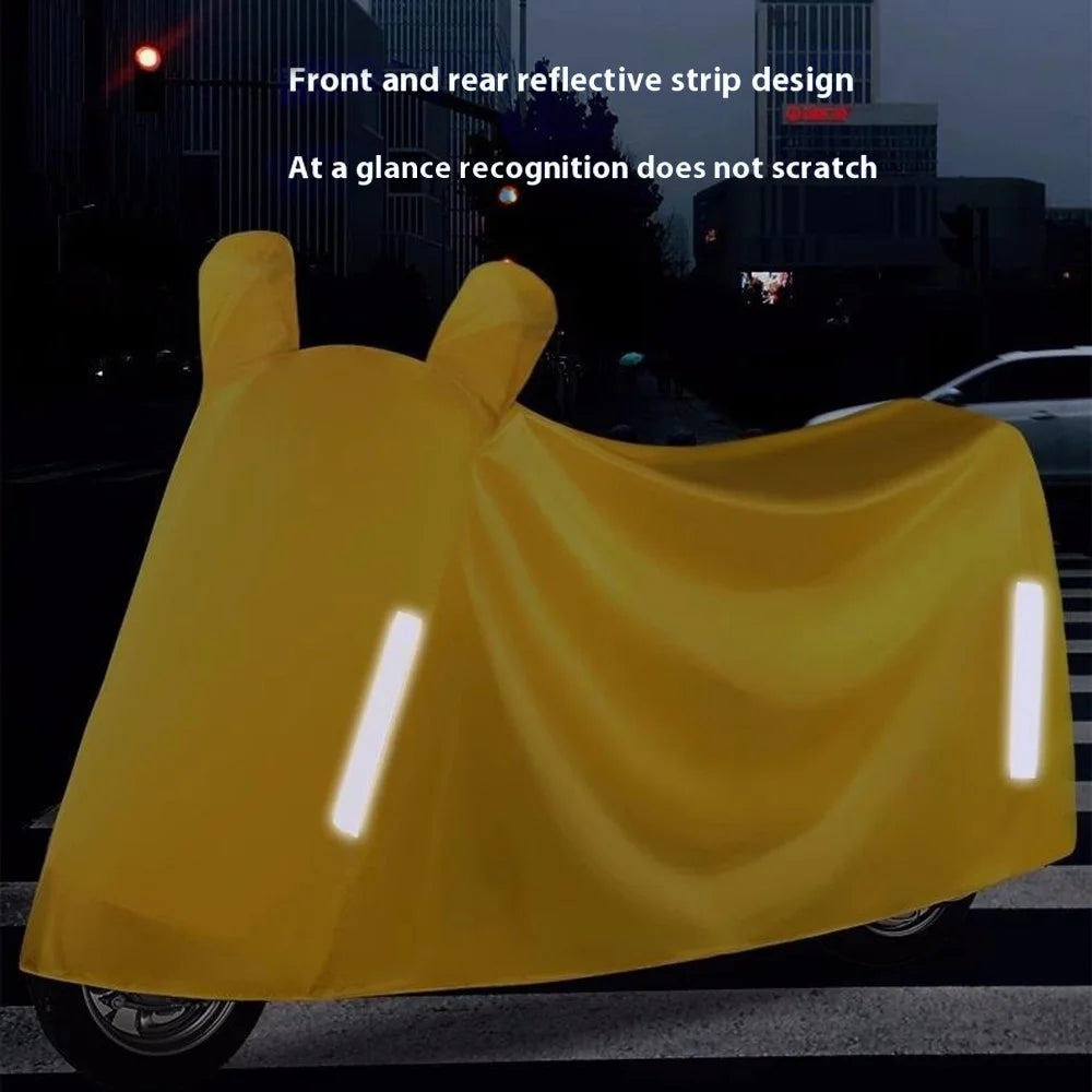 Size 5XL Dustproof Motorcycle Protective Cover Sunproof Oxford Cloth Scooter Rain Cover - Yellow - 2