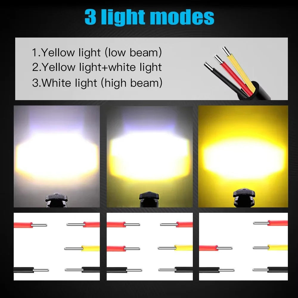 MOFOX 4-LED Motorcycle Auxiliary Light Waterproof Motorbike External Headlight Fog Lamp - 4