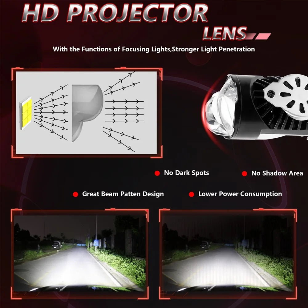 N6 H4 LED Headlight Bulb High Brightness Double Copper Tube Car Headlamp 30W 6000K 3000LM - 6
